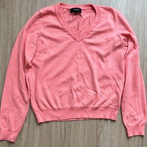 Forever 21 Coral-Pink V-Neck Sweater